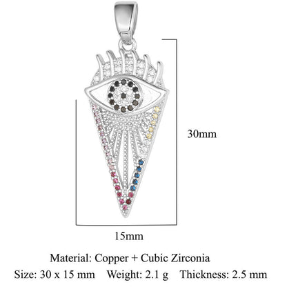 Palm flower sun color zirconium copper pendant