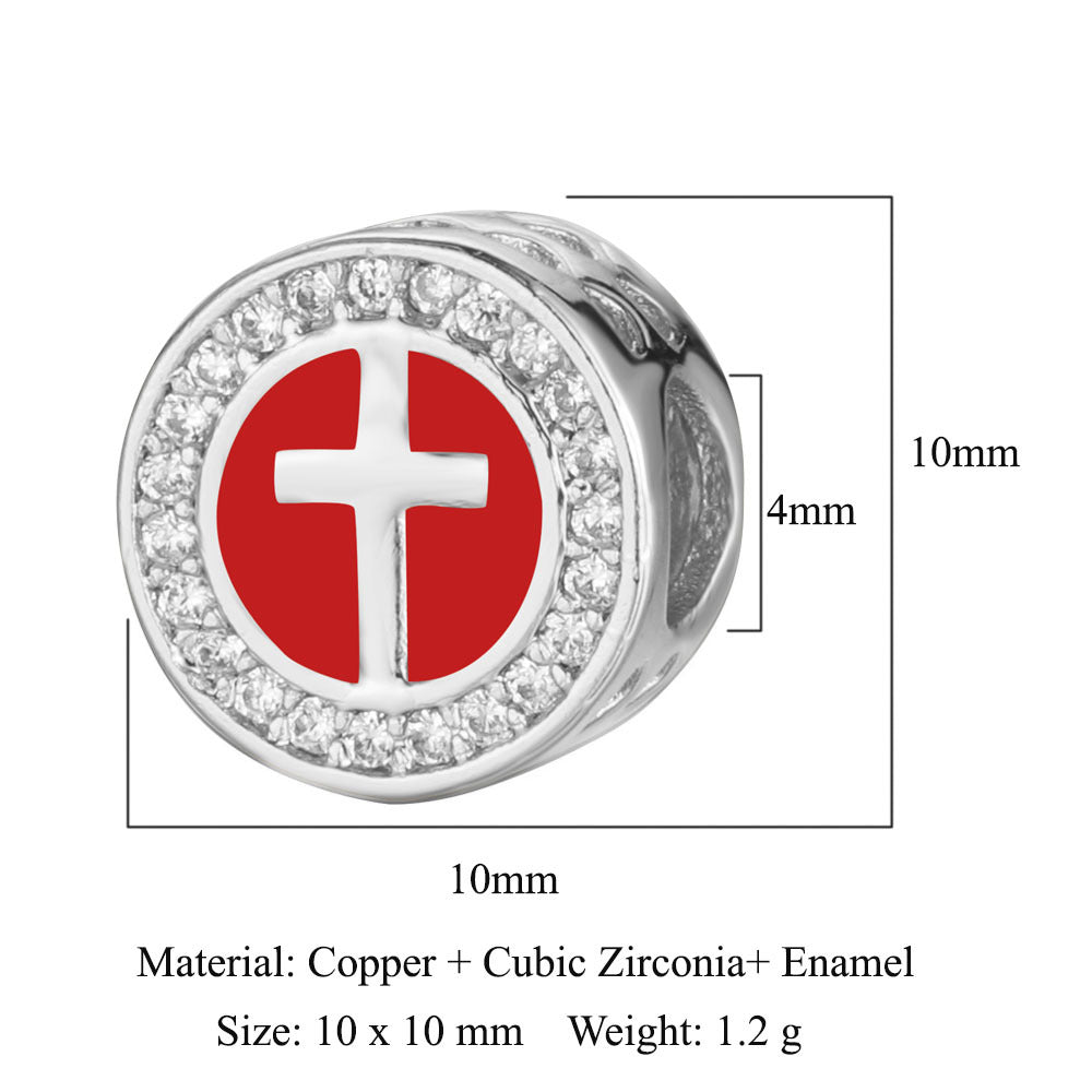 Cross Bergamot Copper Zircon Beads Spacer Beads
