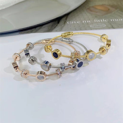 18K Titanium Steel Bracelet, Elegant Chic Magnetic Clasp