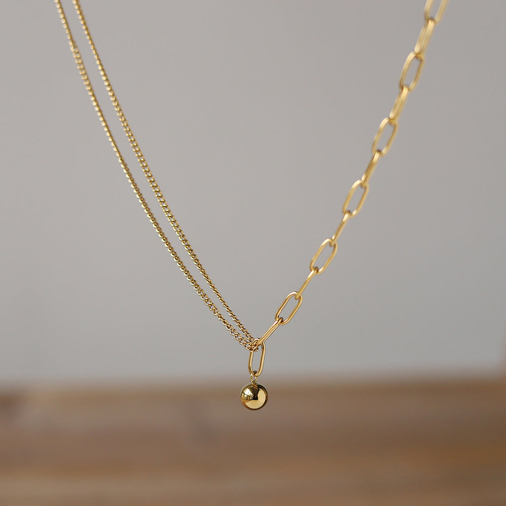 Splicing golden ball necklace