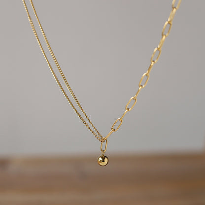 Splicing golden ball necklace