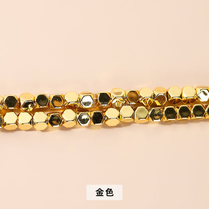 2-4Mm electroplated black gallstone corner cutting square loose beads