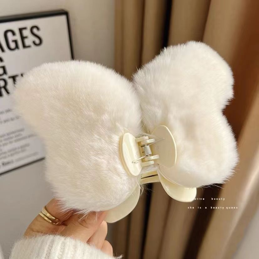 Autumn/Winter Plush Butterfly Clip