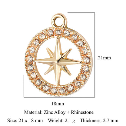 Paquete de 5 colgantes de aleación de zinc con forma de estrella, luna y sol 