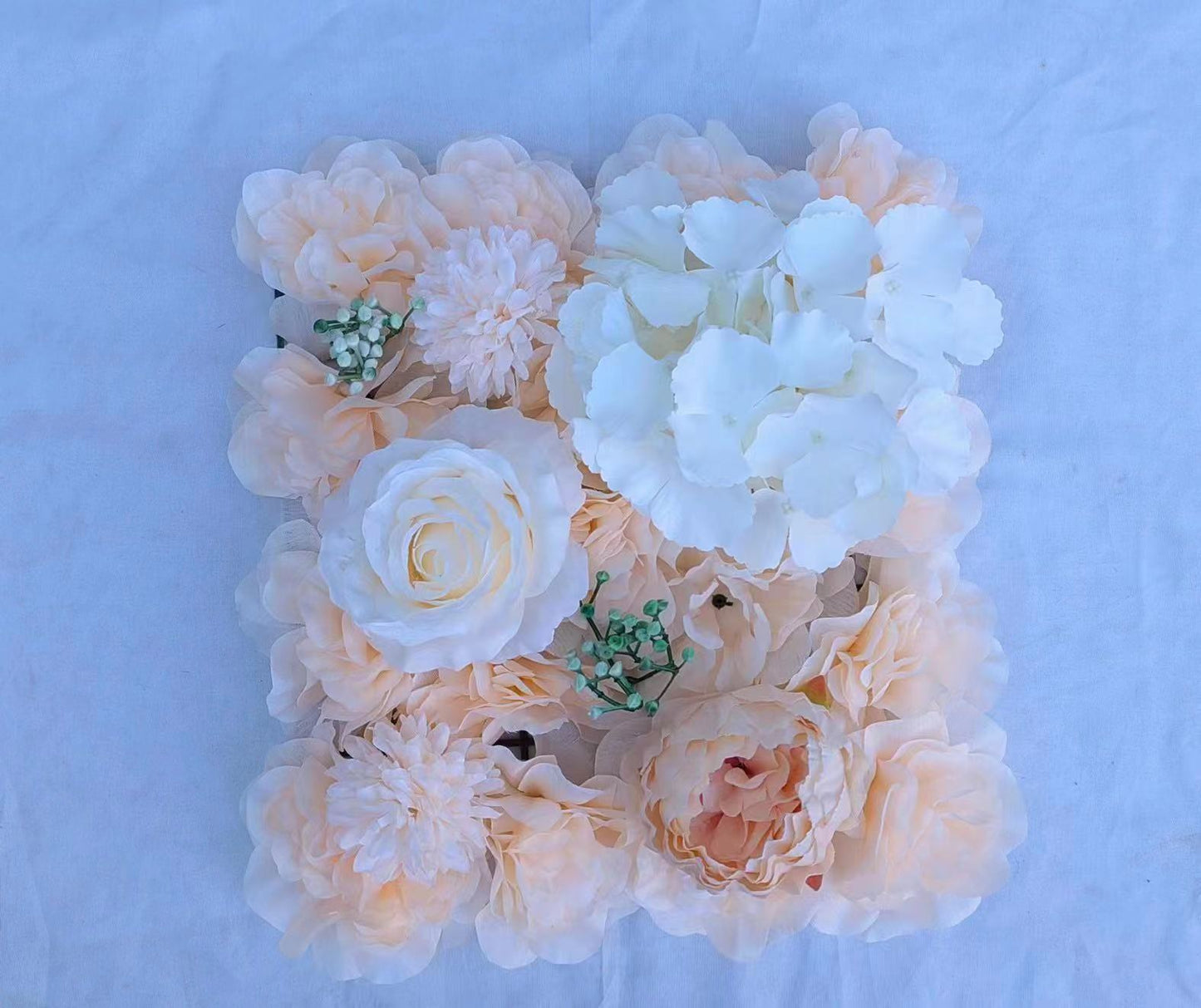 Artificial rose hydrangea wall