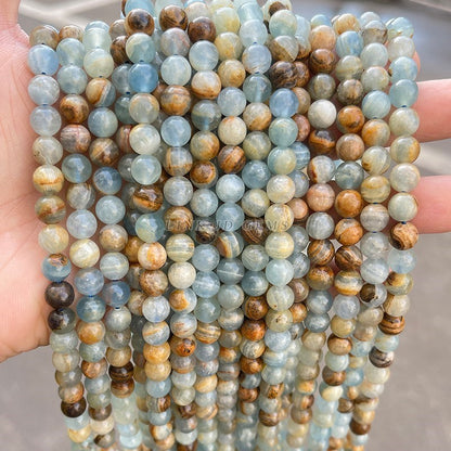 Blue calcite loose beads