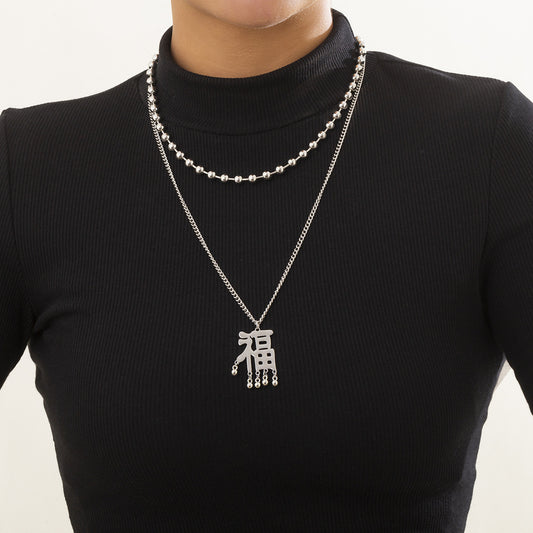 Collar vintage de cadena fina y hueca 