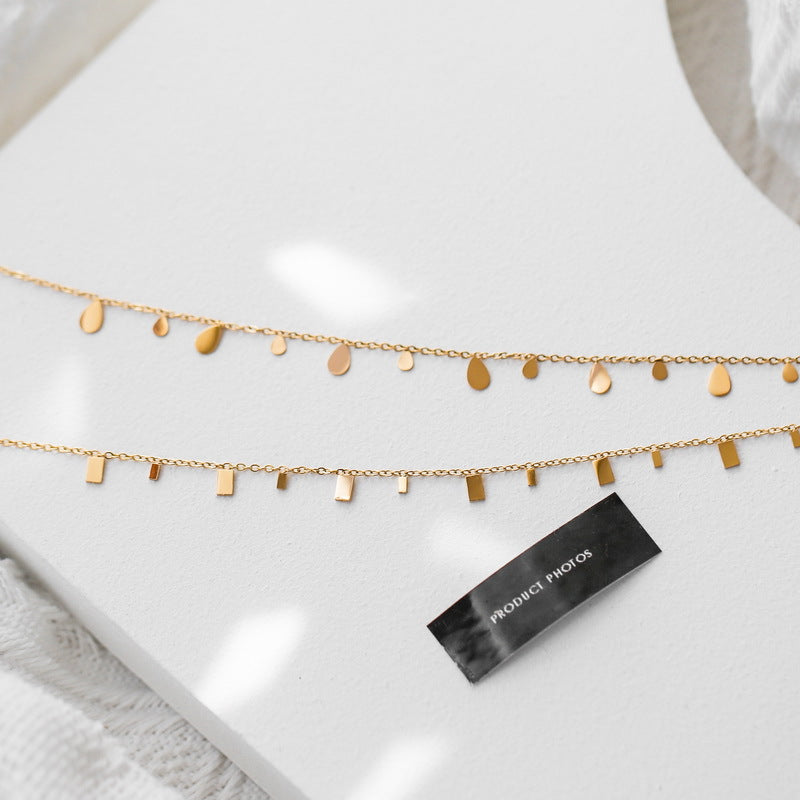 Women's Titanium Steel Collarbone Sweater Necklace — Light-Luxury Versatile Design