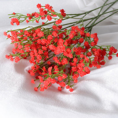 Flor artificial de plástico aliento de bebé de tres bifurcaciones 