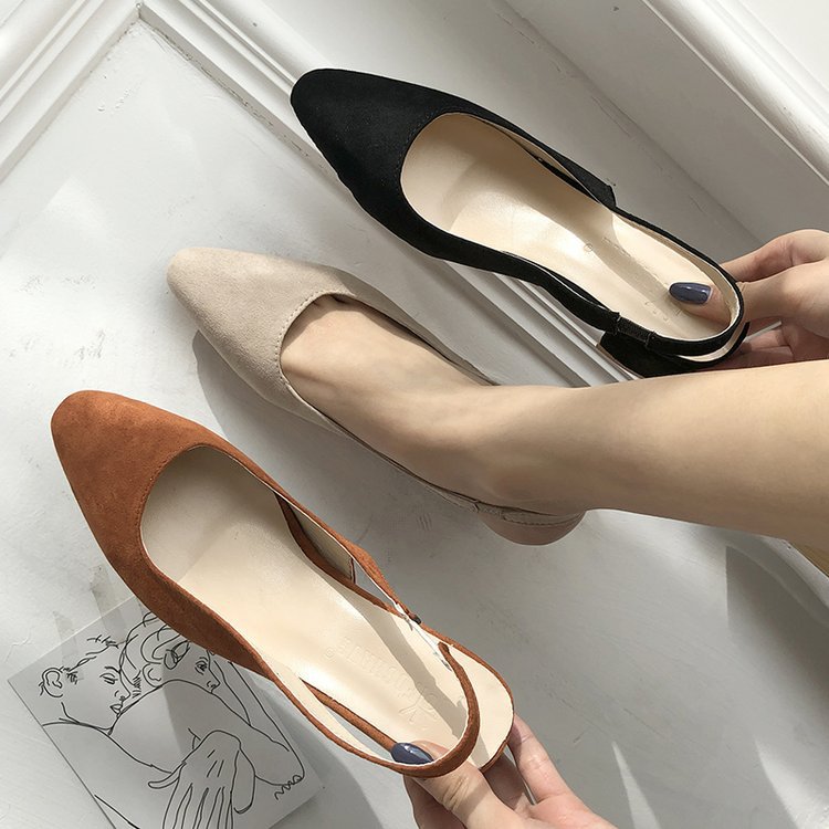 Suede chunky women's shoes