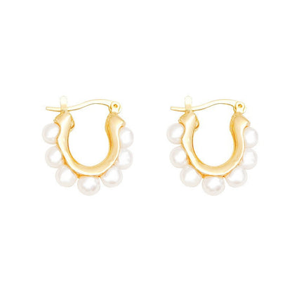 Pendientes vintage franceses con hebilla en forma de U 