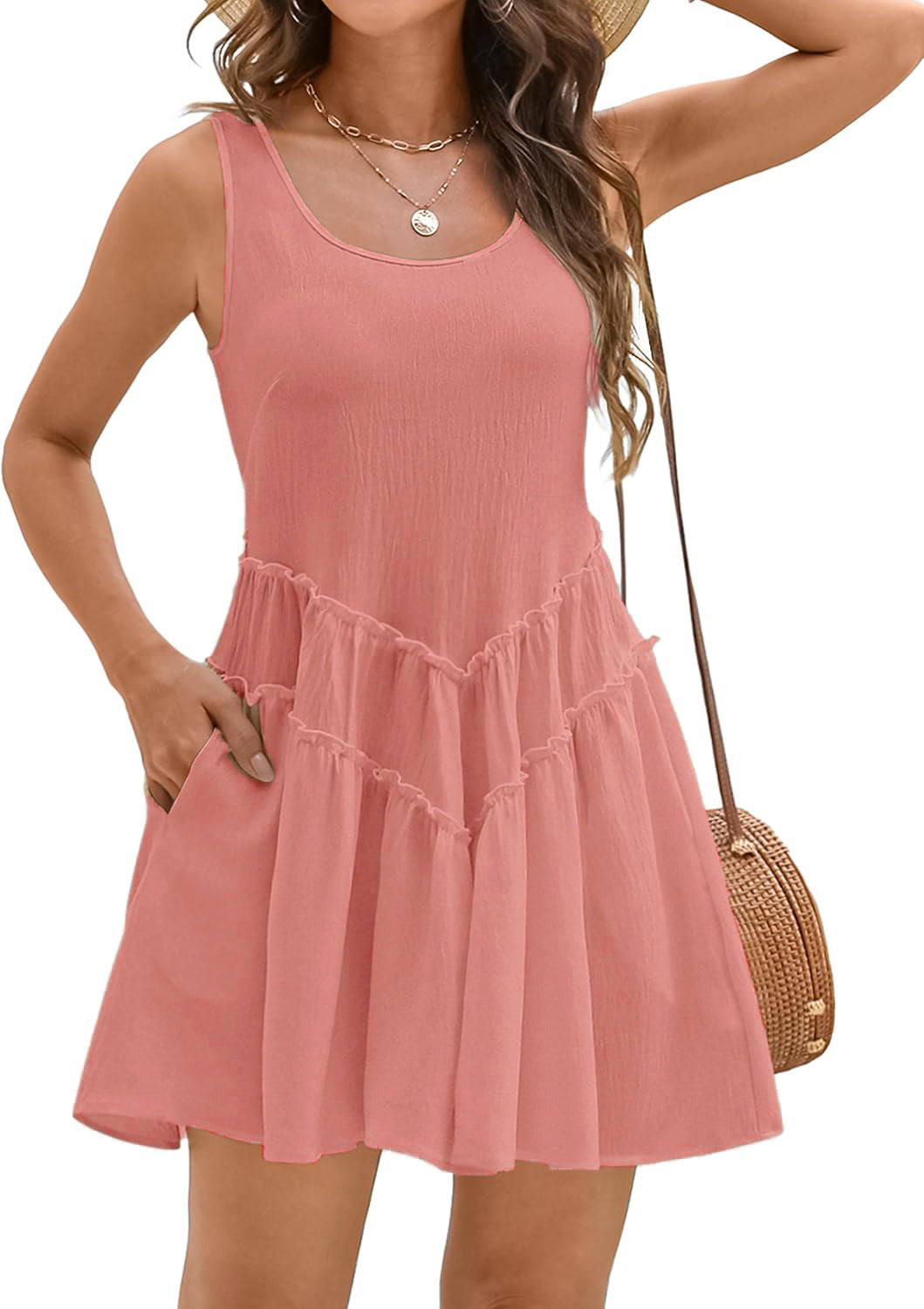 U-neck V-shaped lace dress