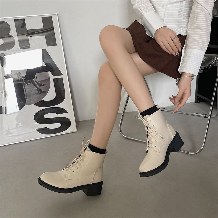 Short Boots Medium Heel Martin Boots