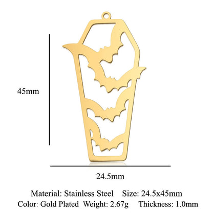 5 pcs/pack pumpkin head titanium steel pendant bat