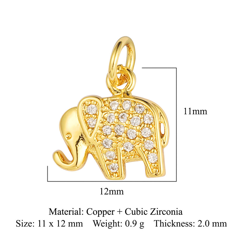 Elephant starfish tropical fish copper zircon pendant