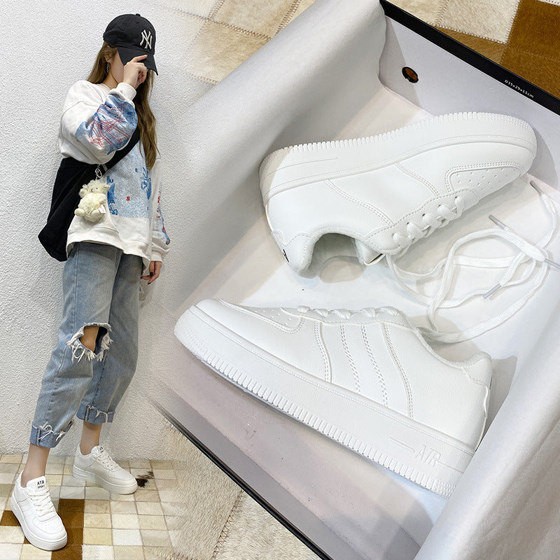 Black and white casual thick-soled women's shoes