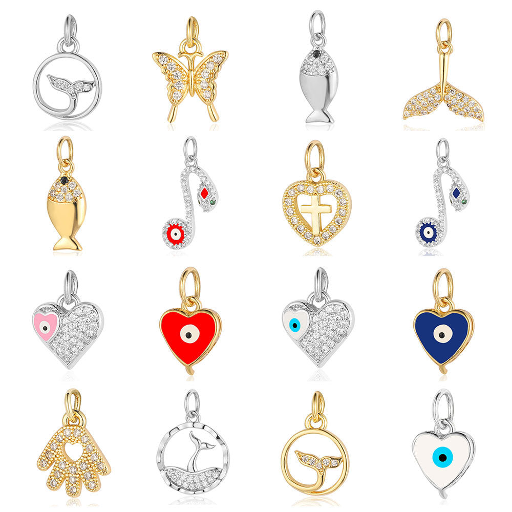 Cobra small fish copper zircon pendant.