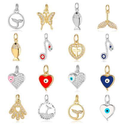 Cobra small fish copper zircon pendant.