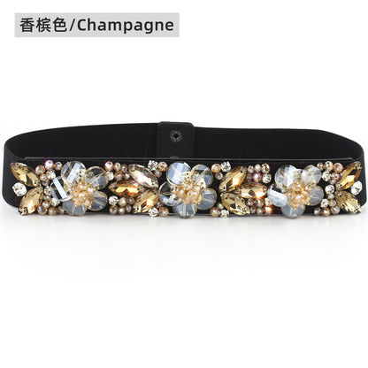 Handmade crystal rhinestone waist seal