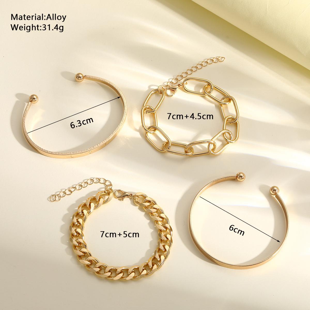 Bohemian Geometric Chain Bracelet Set