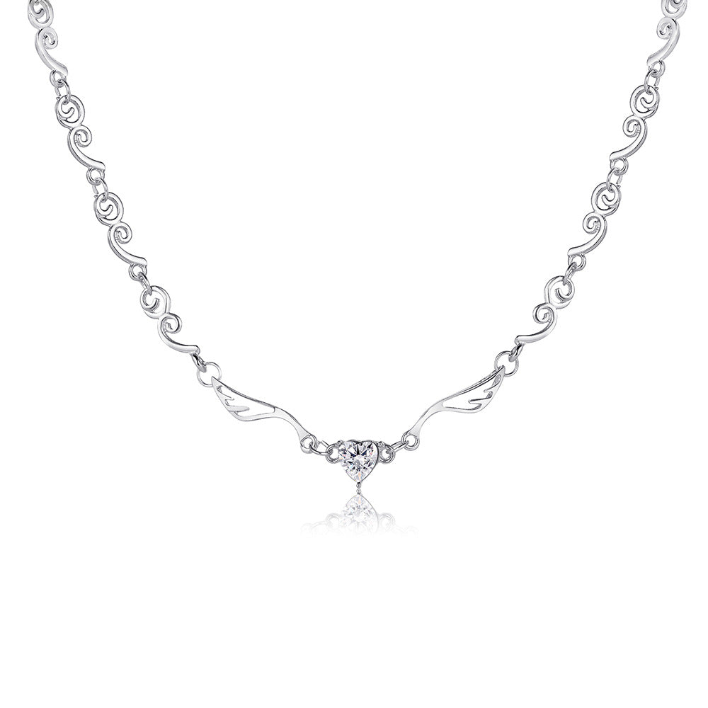 Diamond Angel Wings Choker Necklace