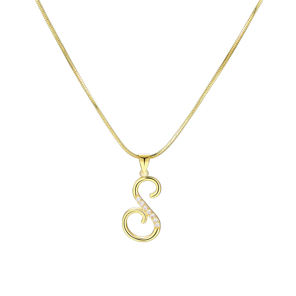 European and American 26 letters gold necklace