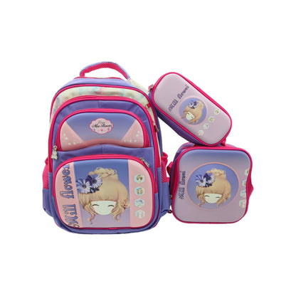 Can hold tie rod schoolbag lunch bag pencil case three-piece set