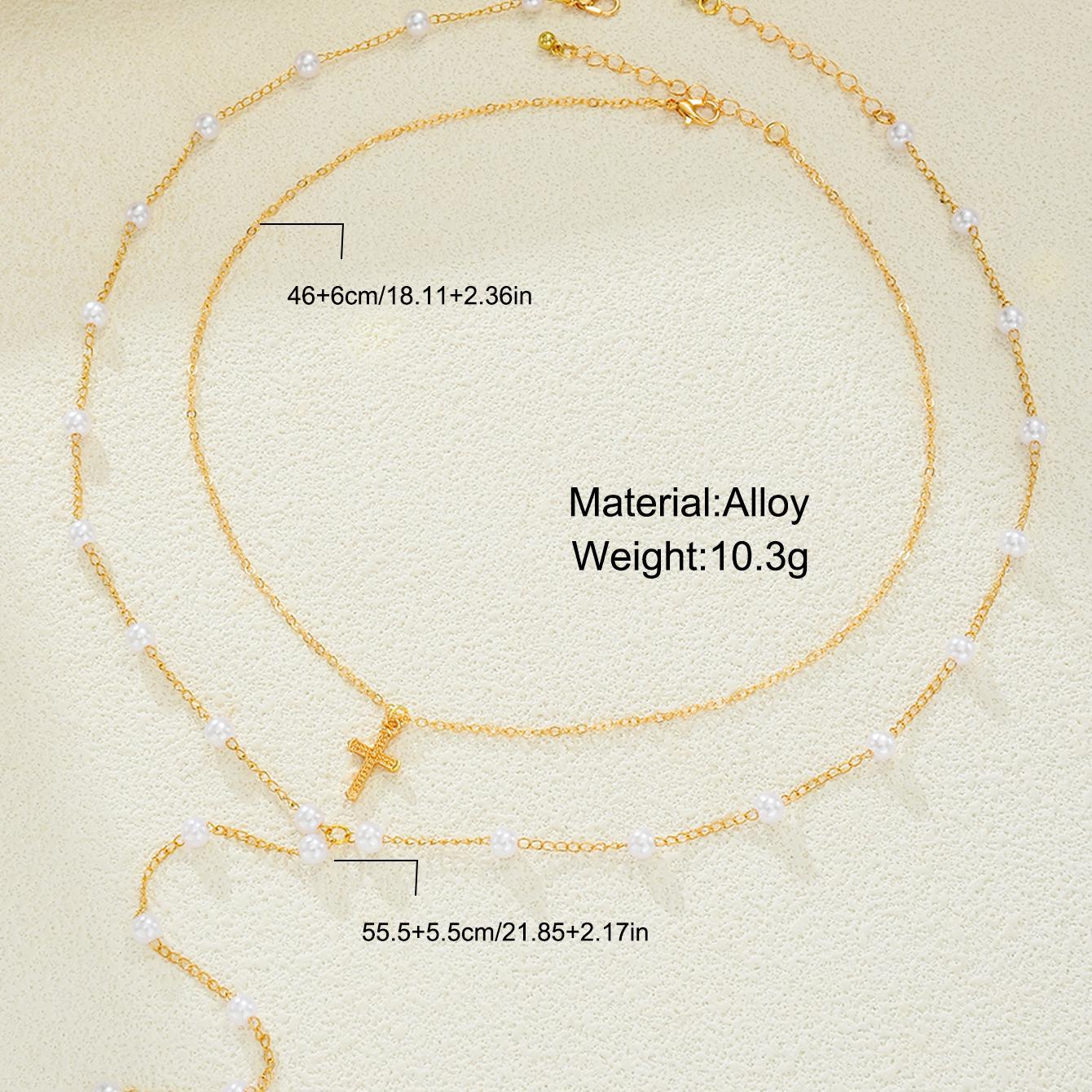 Sexy Pearl Tassel Cross Necklace