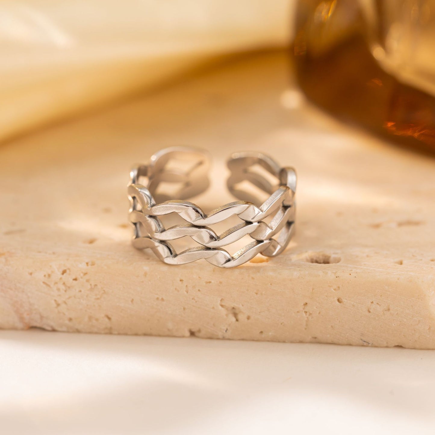 18K Gold Hollow Titanium Steel Ring