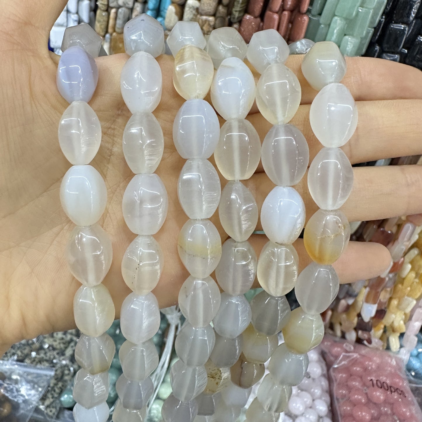 Cristal 28pcs contas de arroz hexagonais 10*14MM contas soltas 