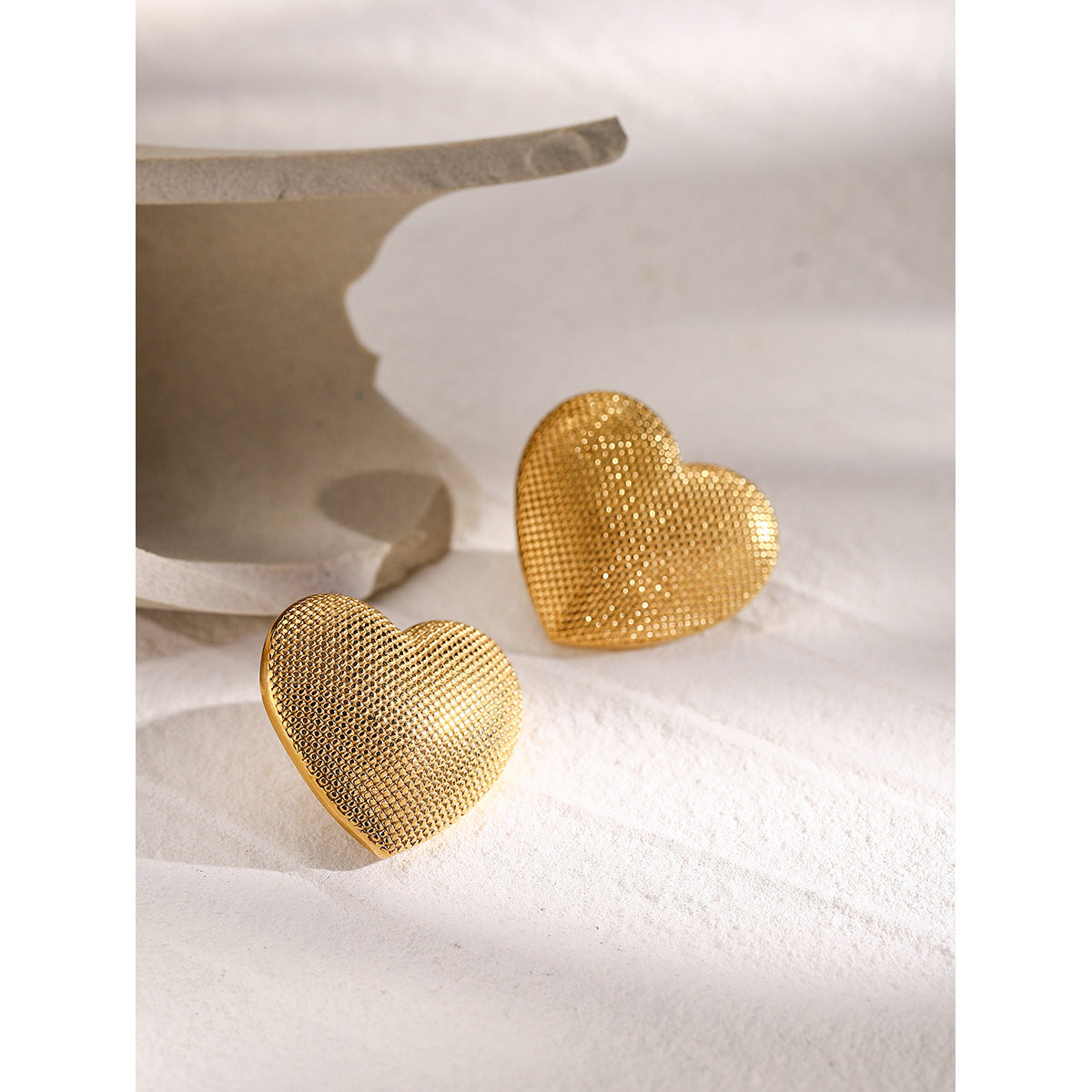 Embossed Heart Earrings