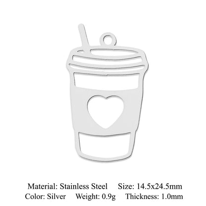 5 pcs/bag Ocean Wave Fish Scale Titanium Steel Pendant