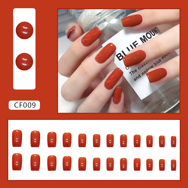 Glossy Solid Color Square Nails