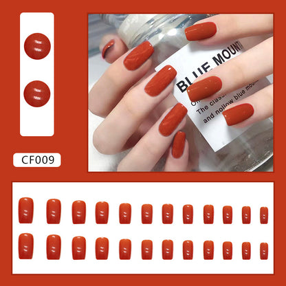 Glossy Solid Color Square Nails