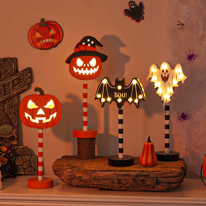 Halloween ghost festival wooden decoration arrangement night light
