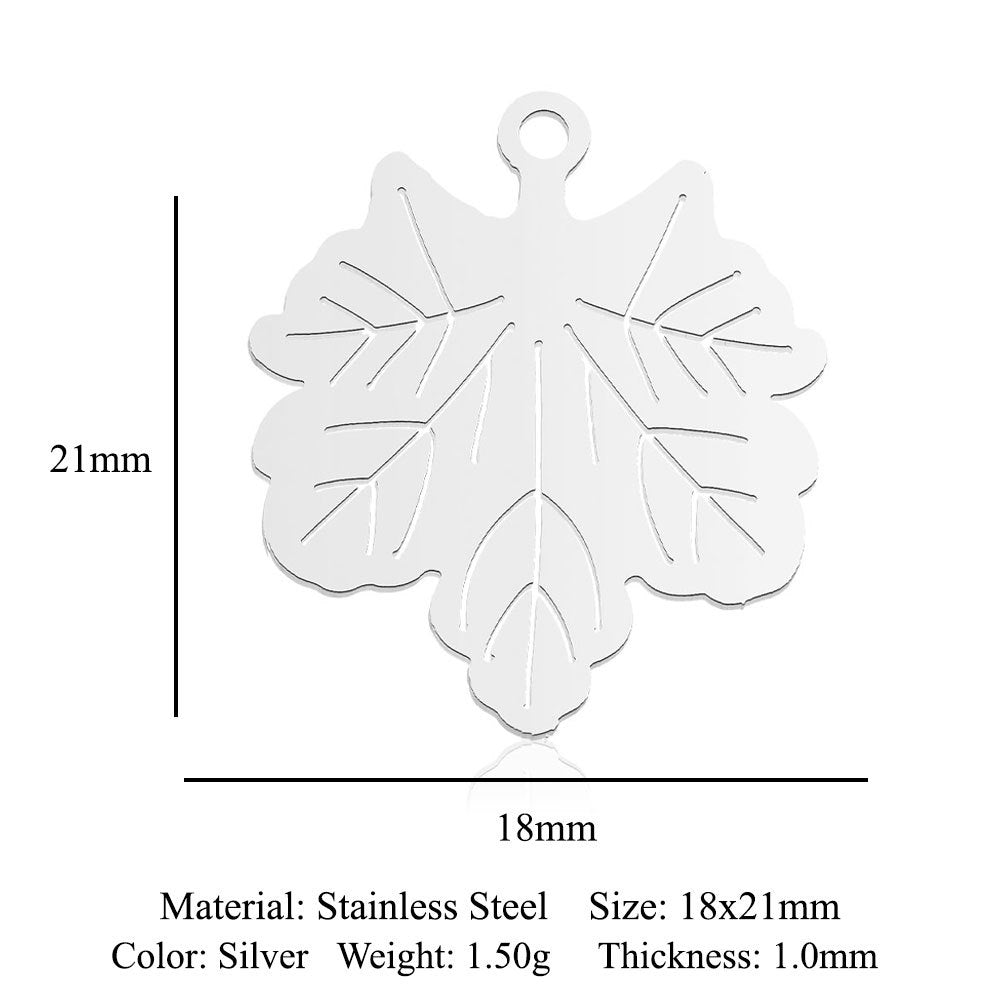 5 pcs/bag leaf maple leaf titanium steel pendant