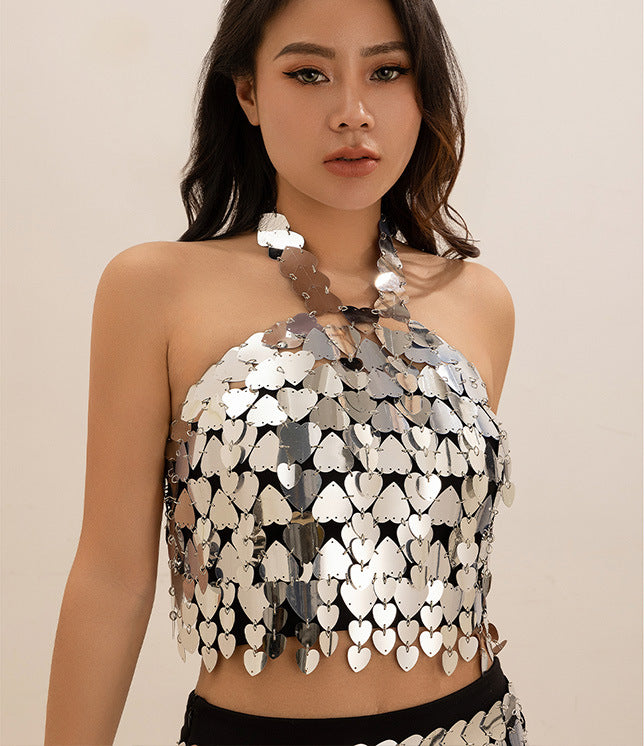 Bikini Sequins Tassel Neck Set Body Chain