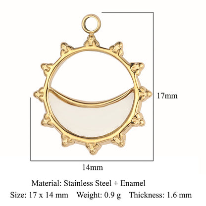Sun Star Moon Crescent Stainless Steel Pendant