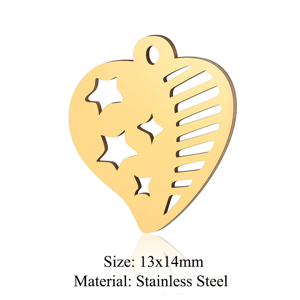 5 pcs/bag bead titanium steel love pendant