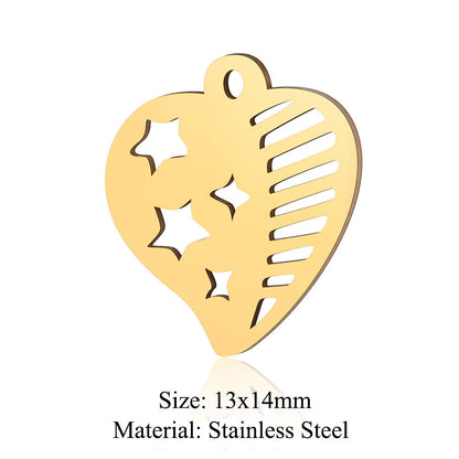 5 pcs/bag bead titanium steel love pendant