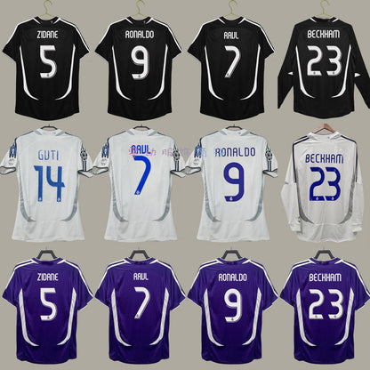 06-07 Real Madrid Retro Local Visitante Ronaldo Beckham Ra¨²l Guti Jersey 