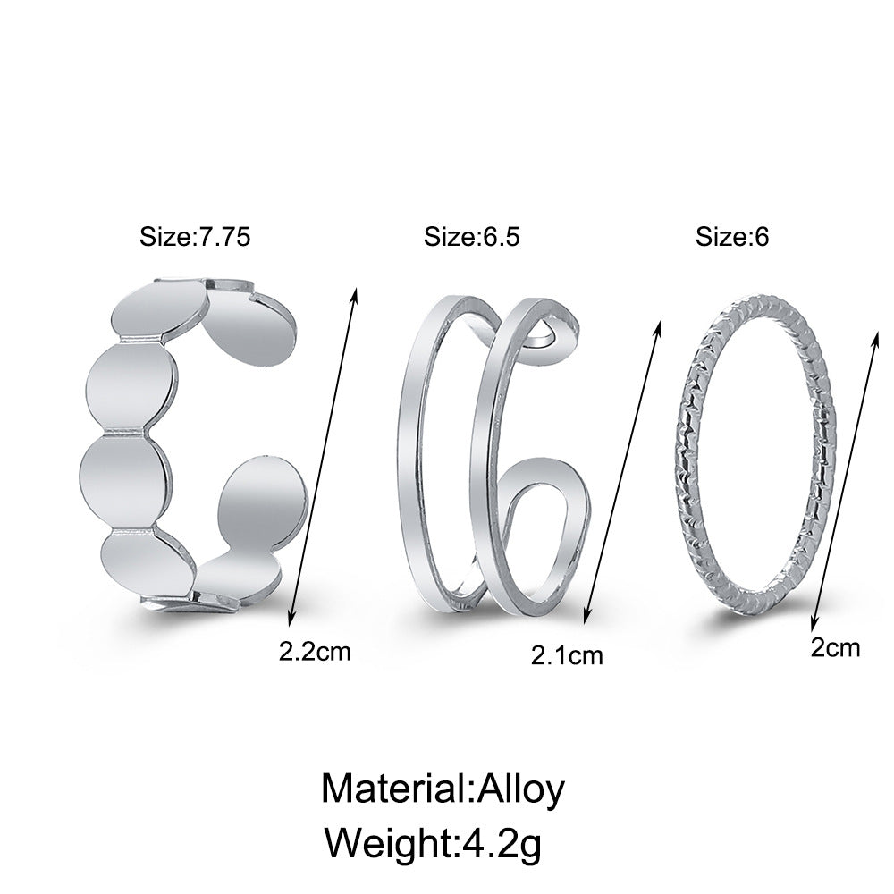 Hip-Hop Open Chain Link Ring Set