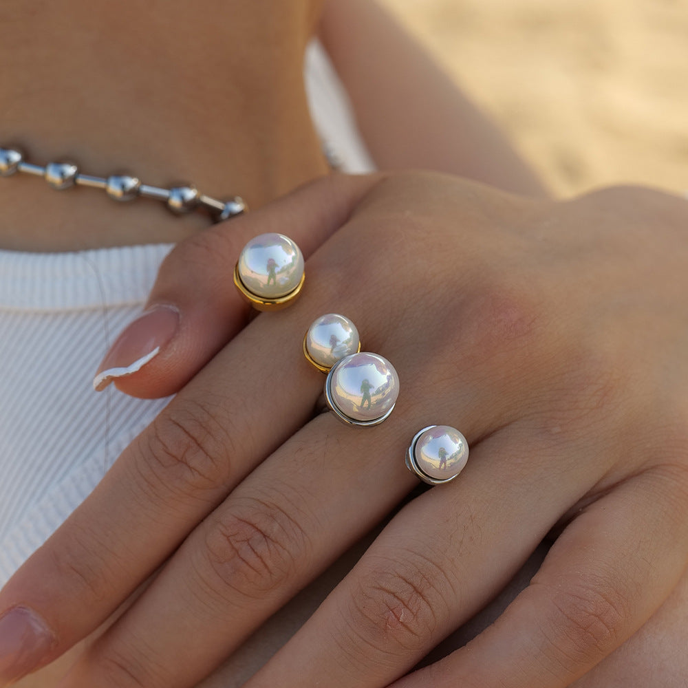 Anillo abierto tamaño perla 
