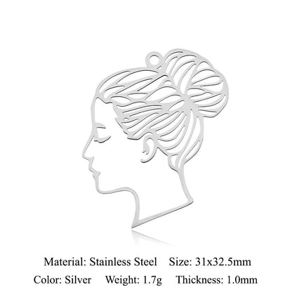 5 pcs/titanium-covered steel DIY sunrise love mushroom pendant.