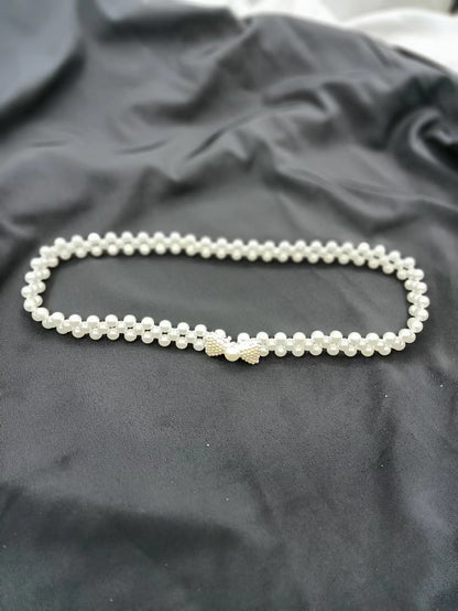 French Vintage Pearl Belt