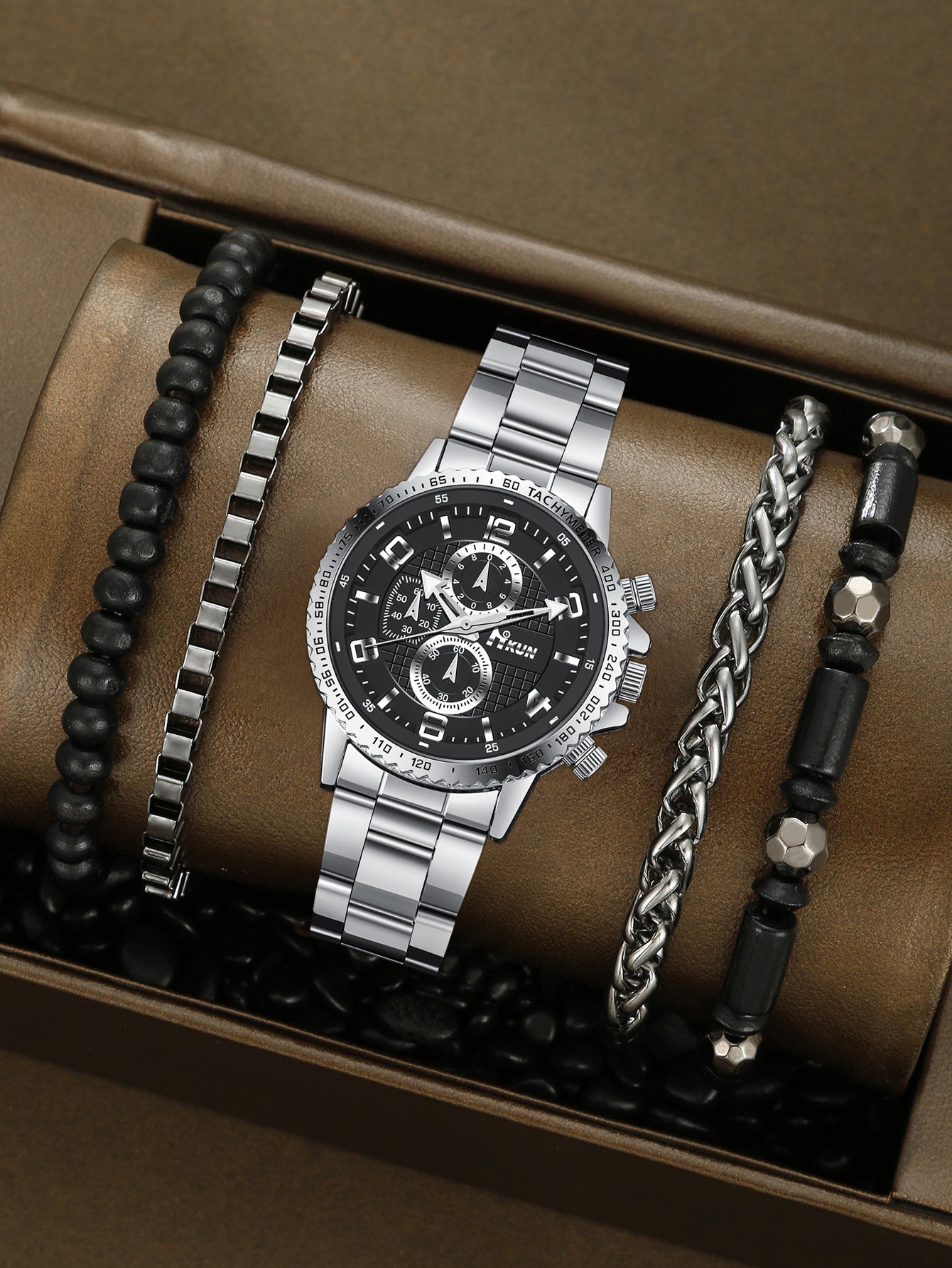 Automatic Mechanical Crown Bracelet Watch Set