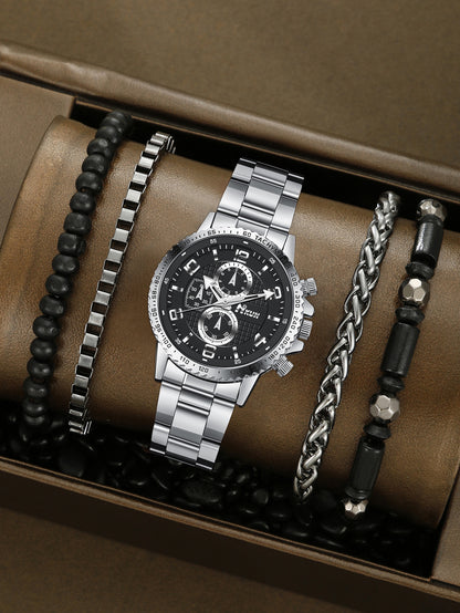 Automatic Mechanical Crown Bracelet Watch Set