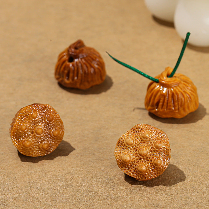 Barbie sandalwood carving lion head cat claw lotus pod accessories