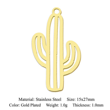 5 pcs/pack, mushroom flower titanium steel pendant.