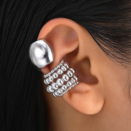 Beaded C-Shaped Earclip Set